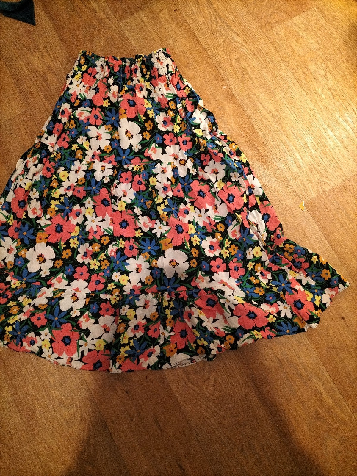 Ladies George Size 8 Multicoloured Floral Elasticated Flare Skirt