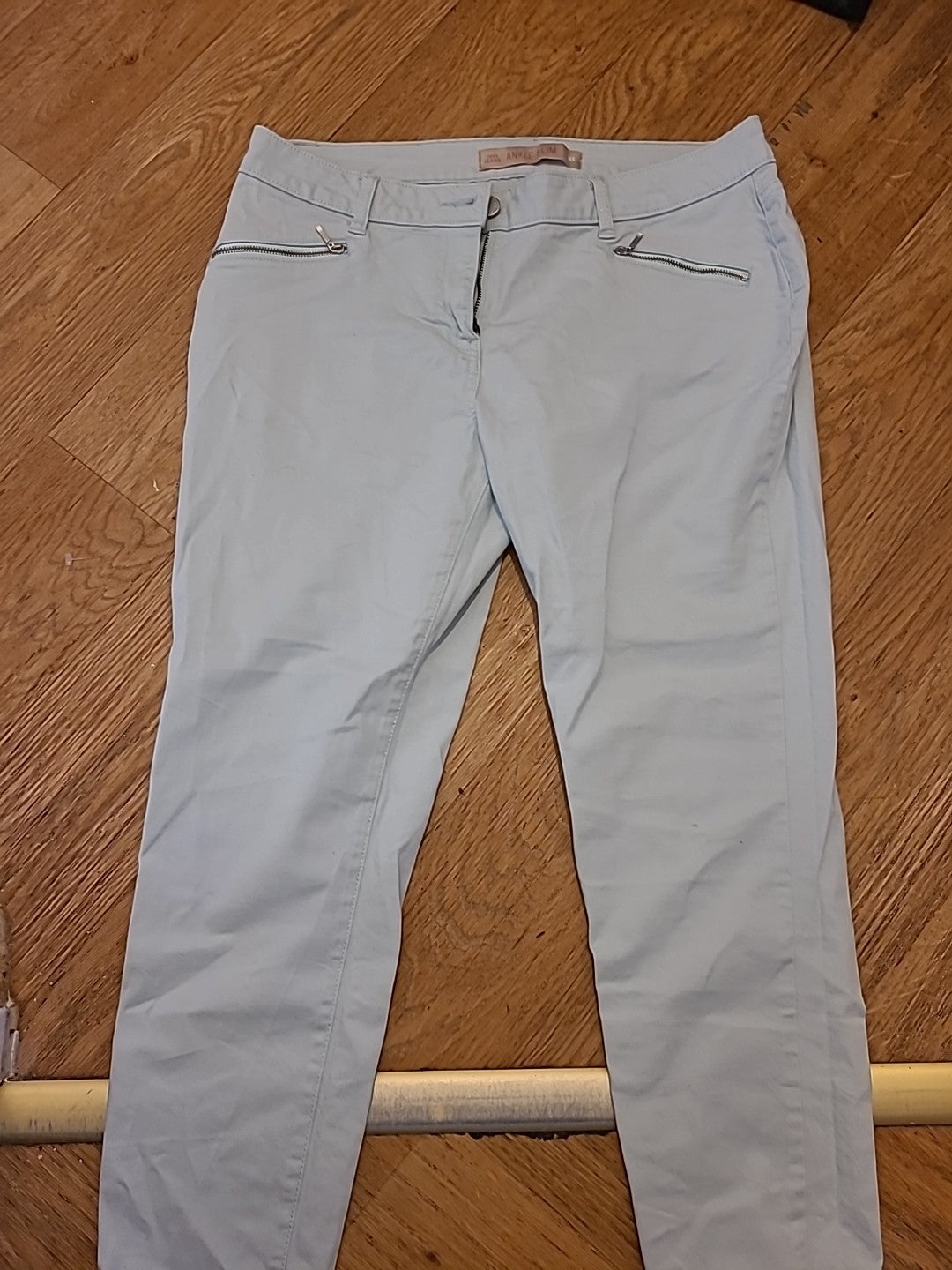 Ladies Next Size 14R Pale Blue Ankle Slim Jeans(1 Small Mark On Knee)