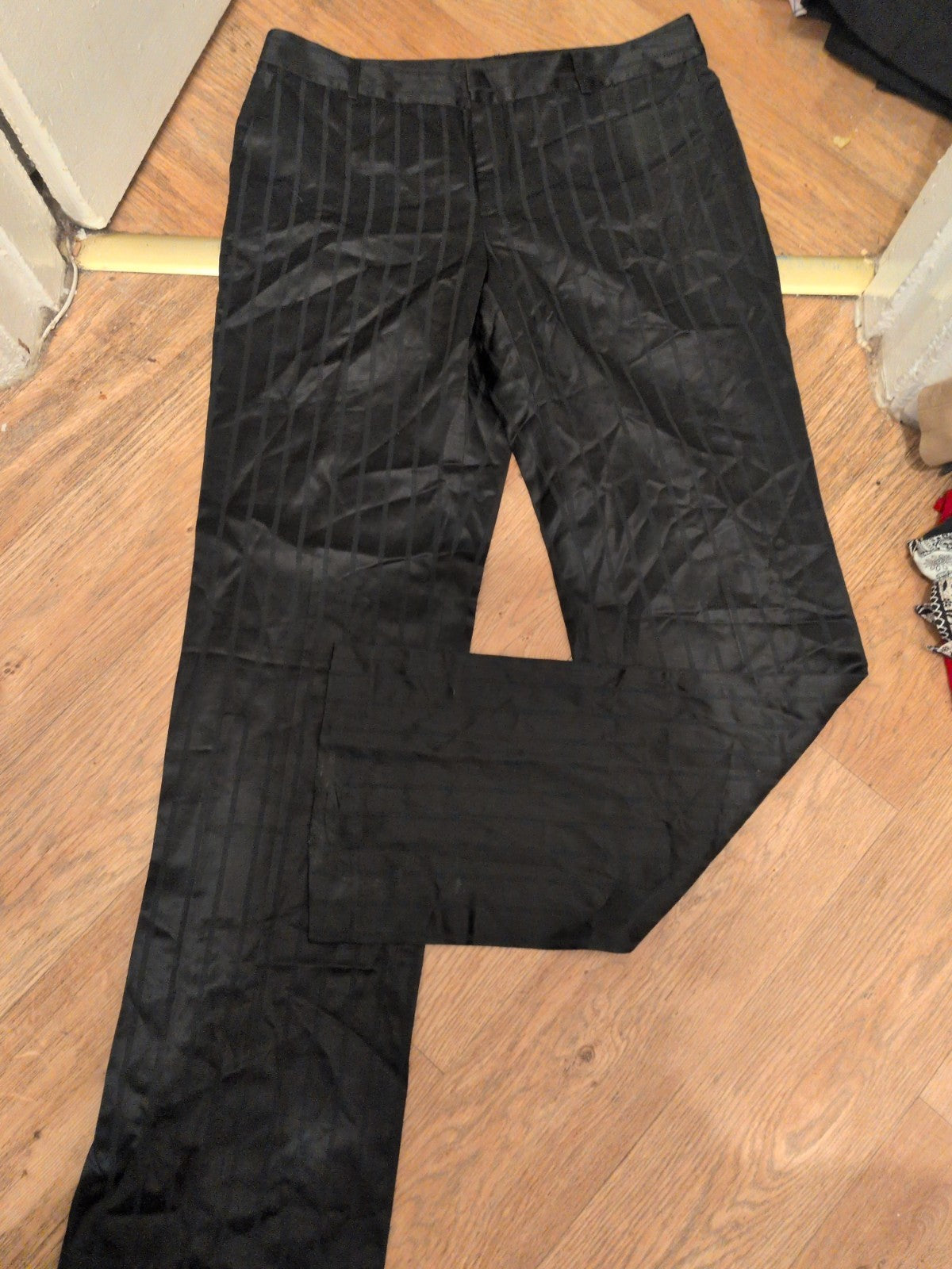 Zara 16 Black Patterned Long Leg Straight trousers