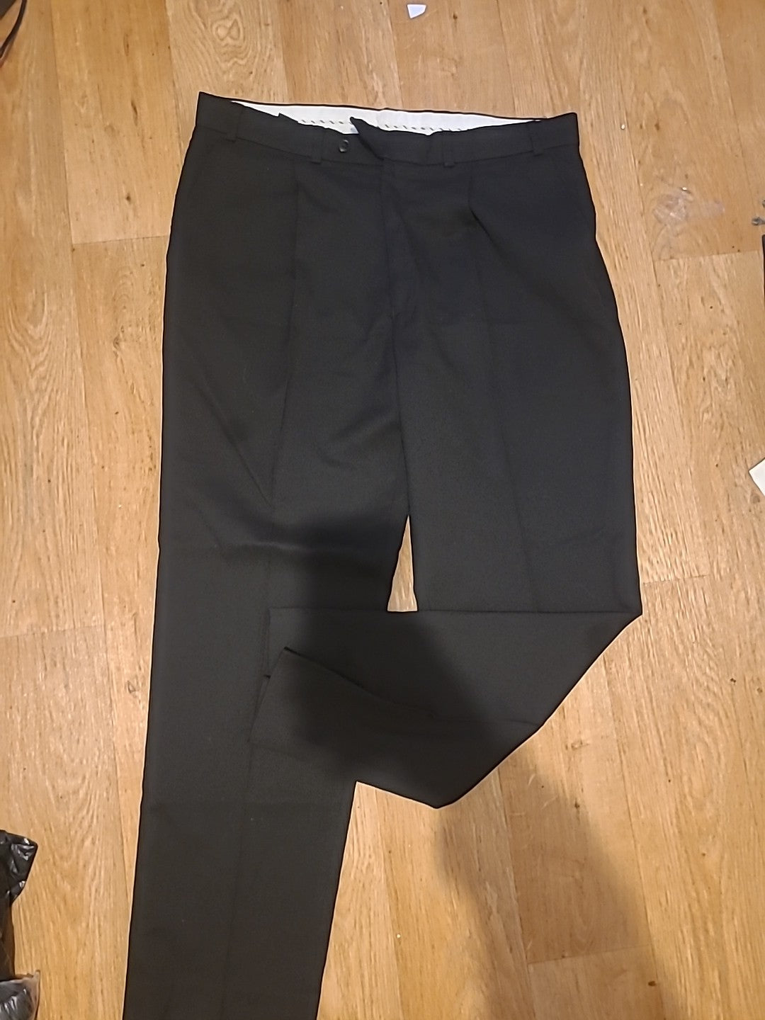 Mens C&A 38"Waist Medium Length Black Trousers