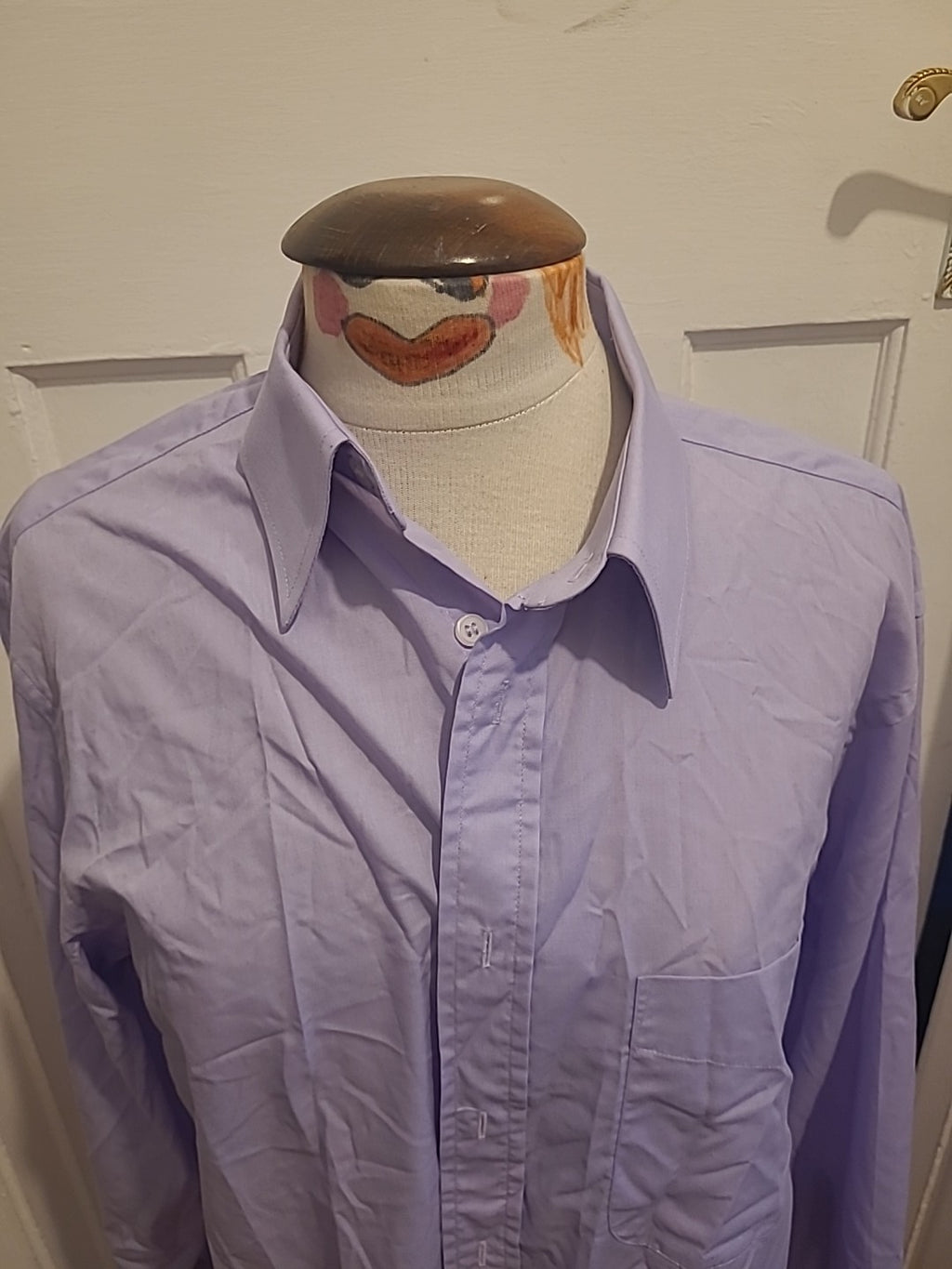 Mens Essentials Size 16" Lilac Purple Long Sleeved Shirt