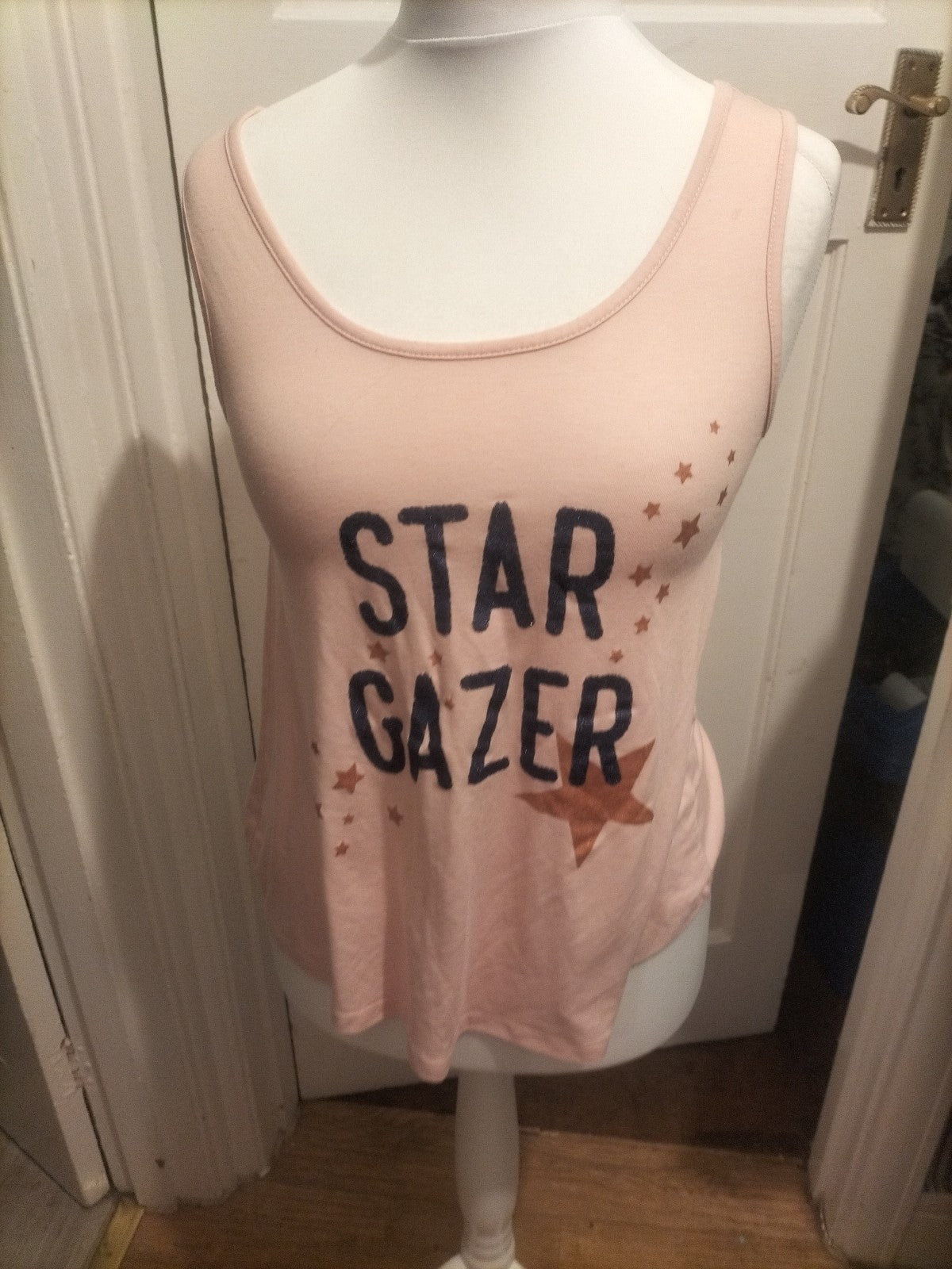 Ladies Tu Size 8 Pink "Star Gazer" Pyjama Top