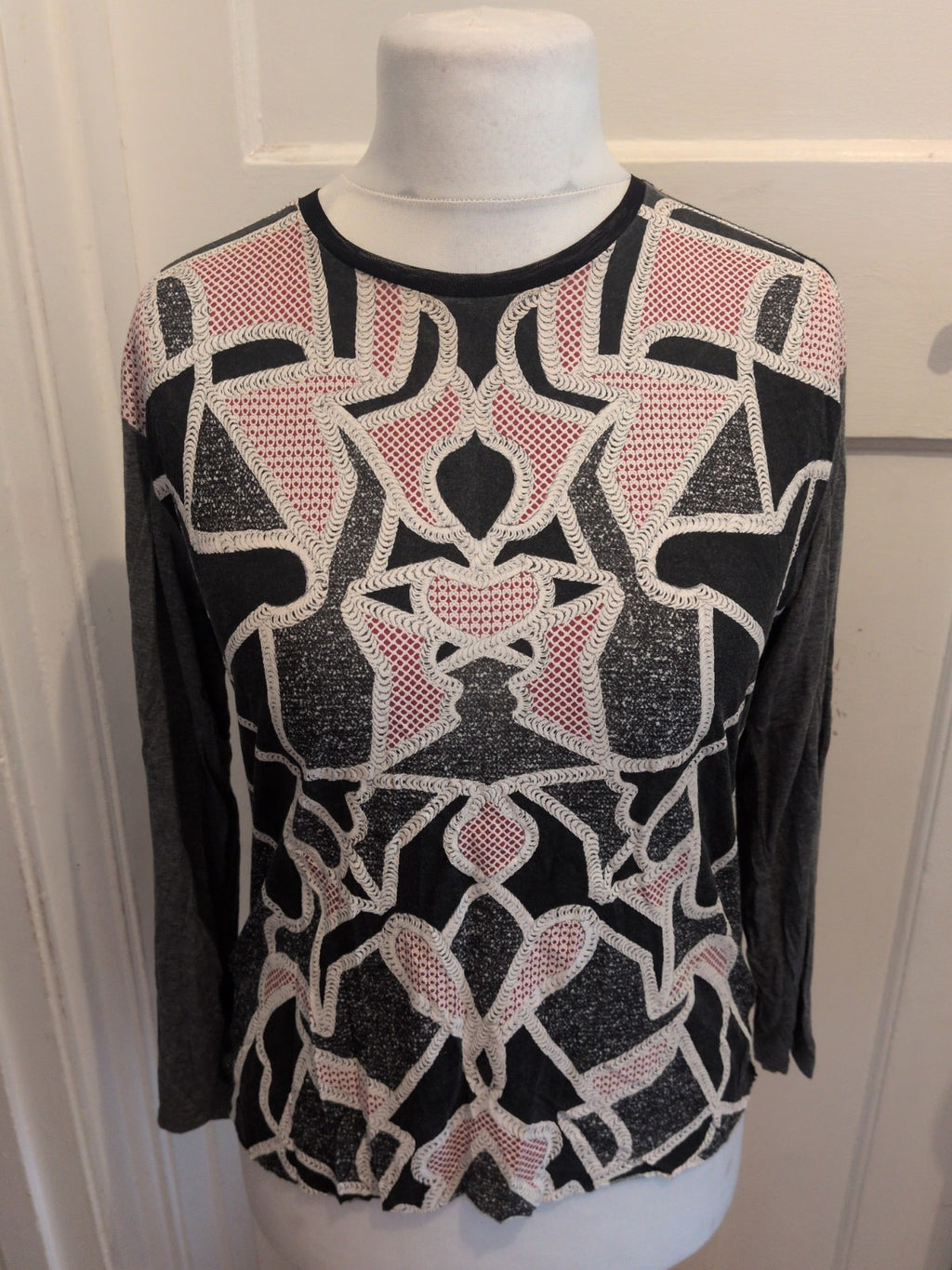 Zara Medium Grey Long Sleeve Blouse