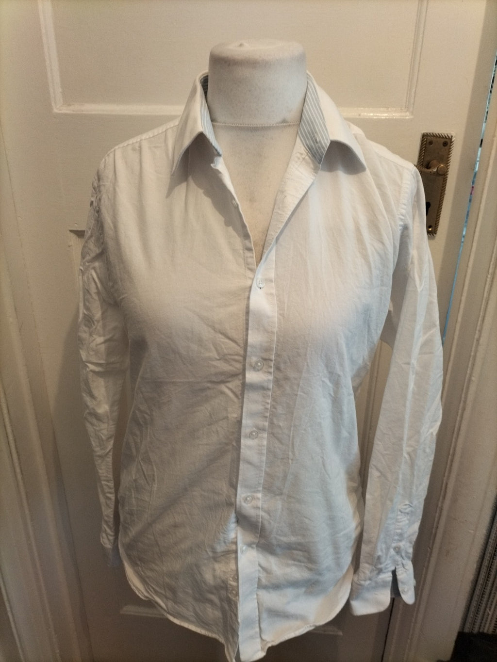 Mens Ben Sherman Size 15.5 White Long Sleeved Shirt
