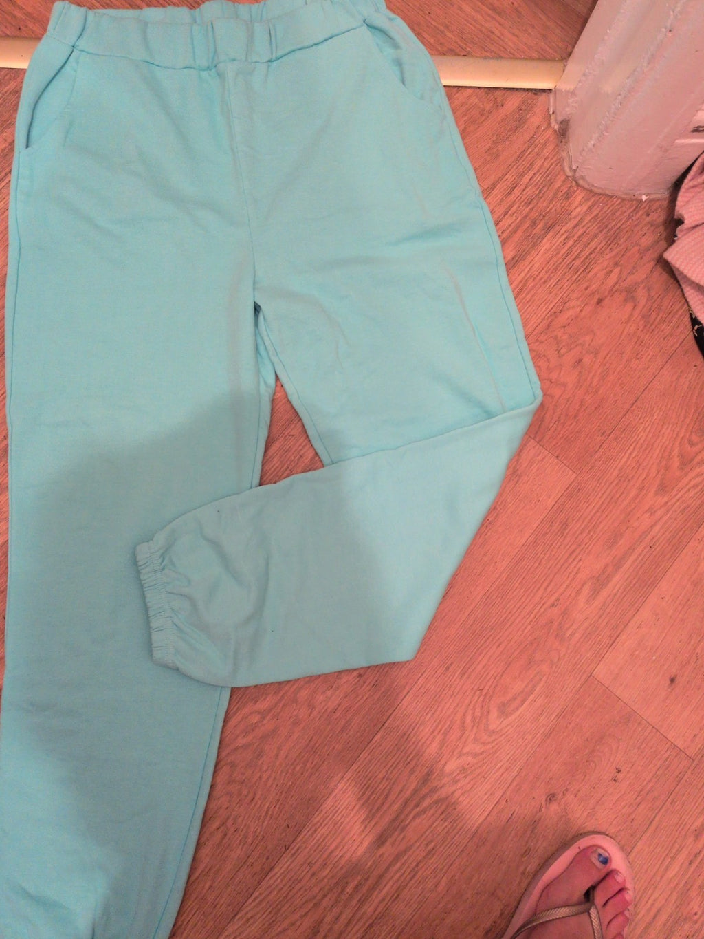 XL Aqua Blue Elasticated Joggers Ladies