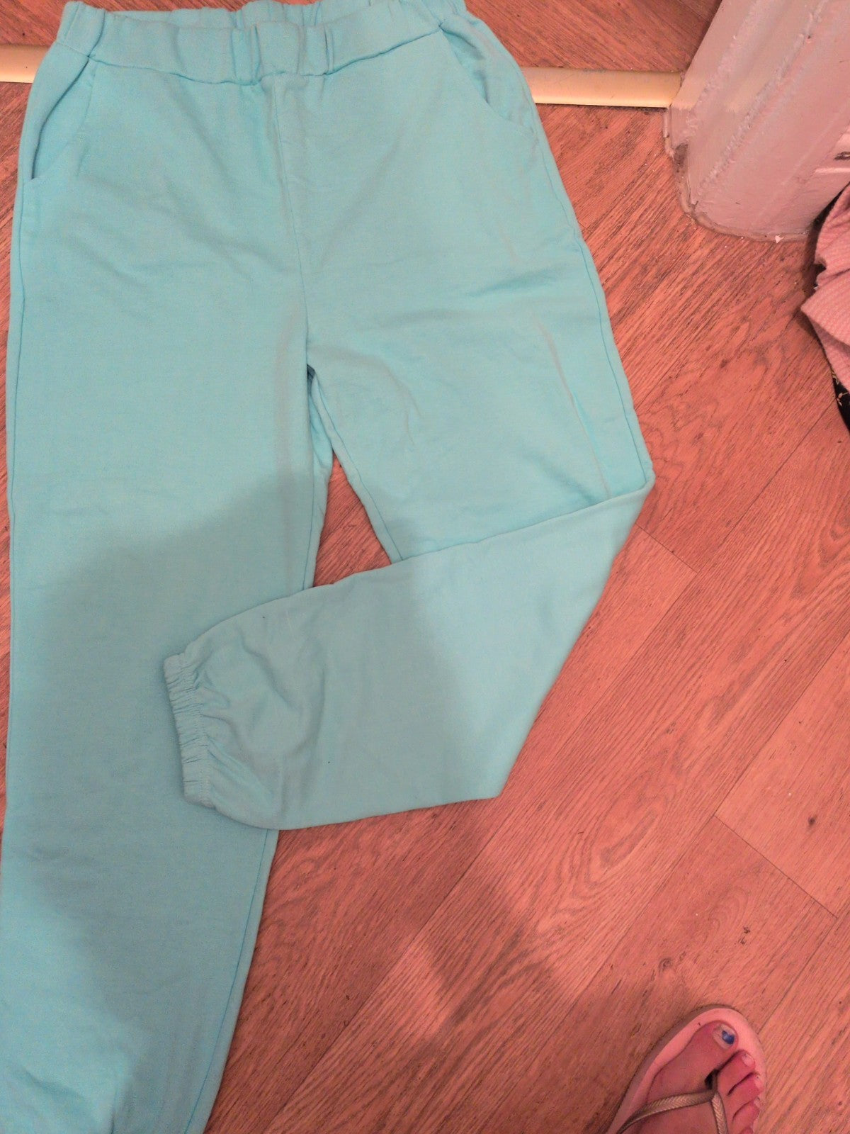 XL Aqua Blue Elasticated Joggers Ladies