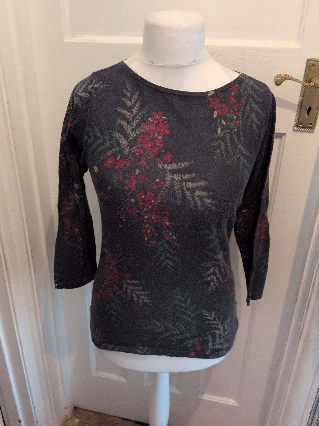 Next 10 Flower Navy Long Sleeve Lightweight Jumper