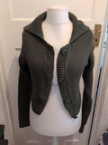 Prettylittlething Xs Dark Green Knit Cardigan
