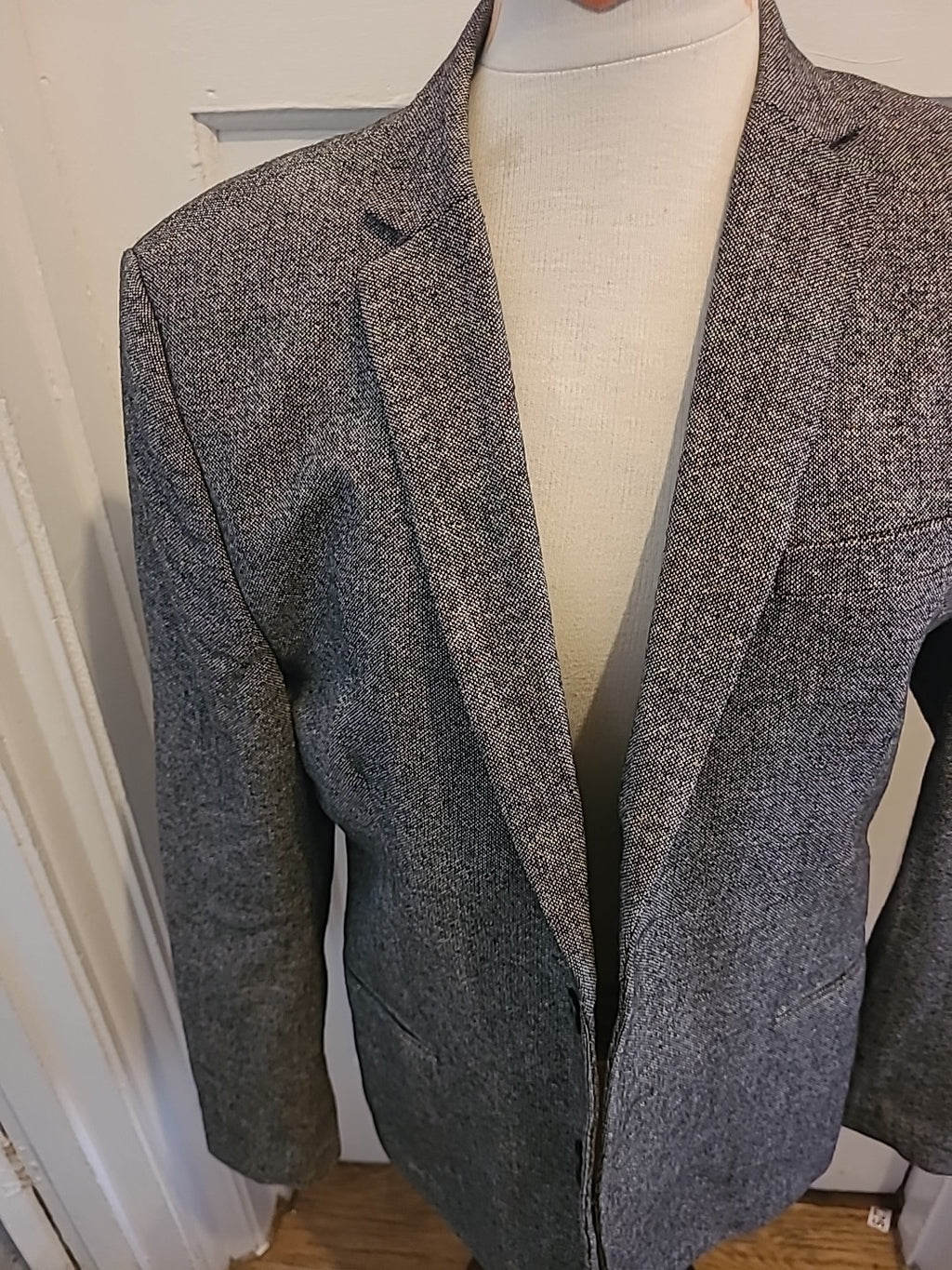 Ladies H&M Size Large Brown/Grey Fleck Padded Lined Blazer