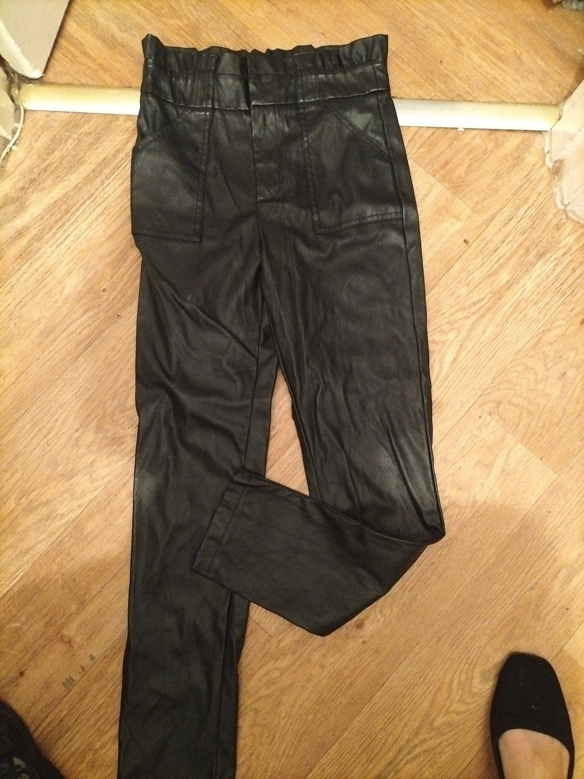 Boohoo Medium Black Pleather Trousers