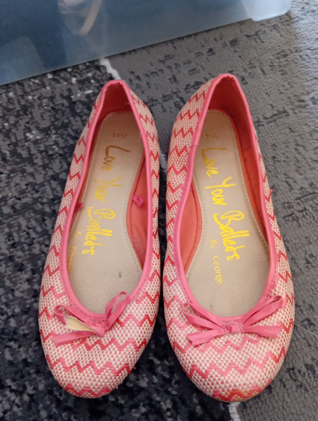 Ladies Flats Size 7 George Peach/cream Free Delivery