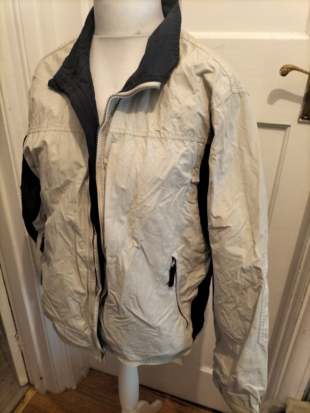 Blue Harbour White And Navy Mesh Lined Stormwear Coat Large