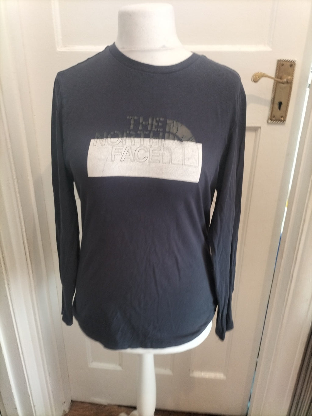 The North Face Small Navy Print Long Sleeve T-shirt