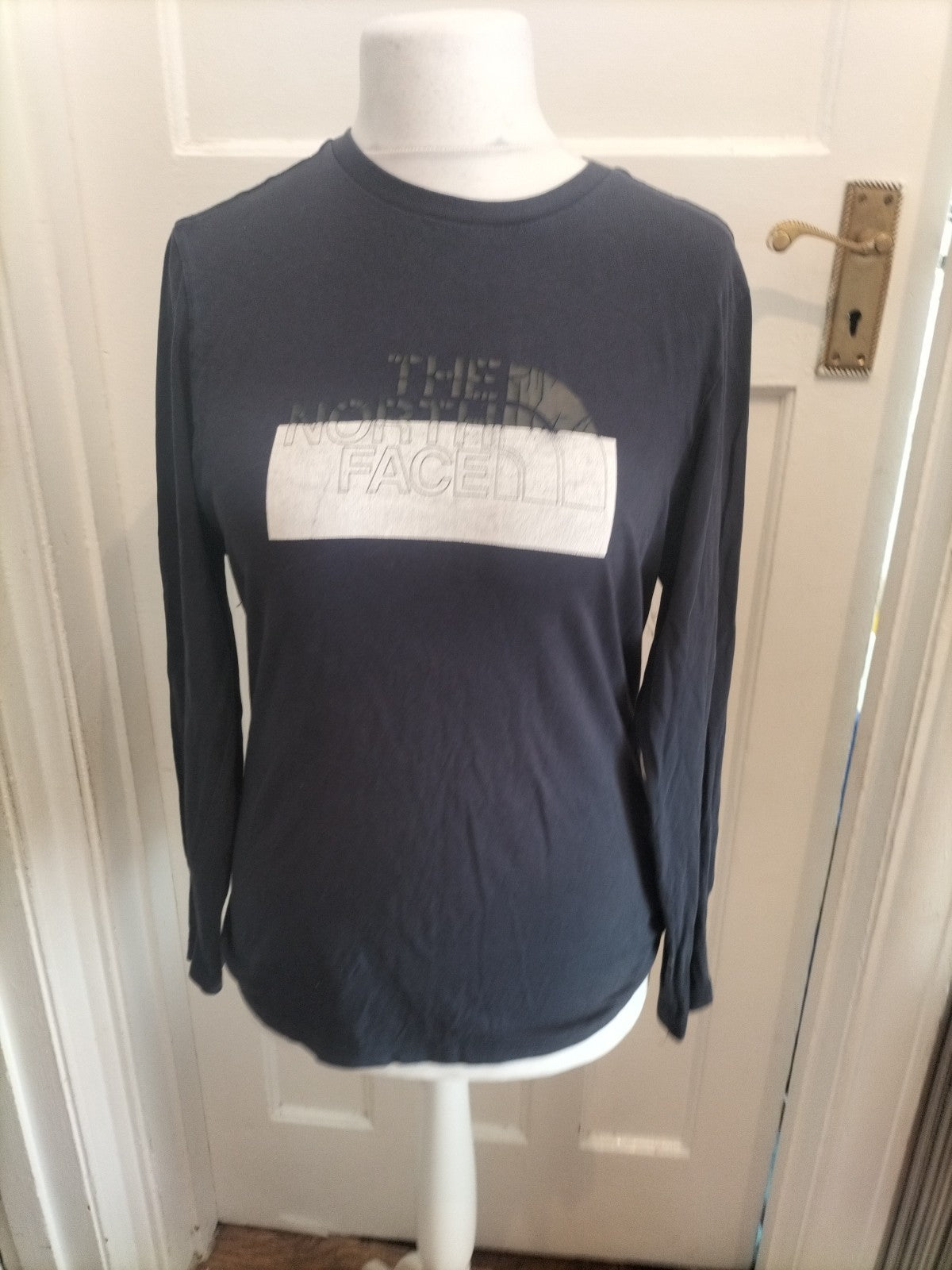 The North Face Small Navy Print Long Sleeve T-shirt