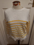 Ladies Papaya Size Small Yellow White Pullover Jumper