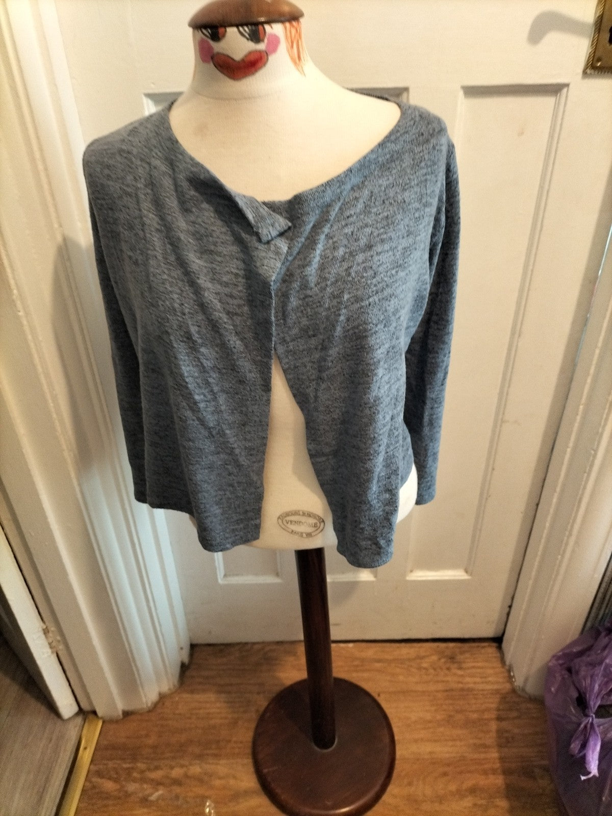 Girls M+Co 9-10 Years Bluey Grey Long Sleeved Cardigan