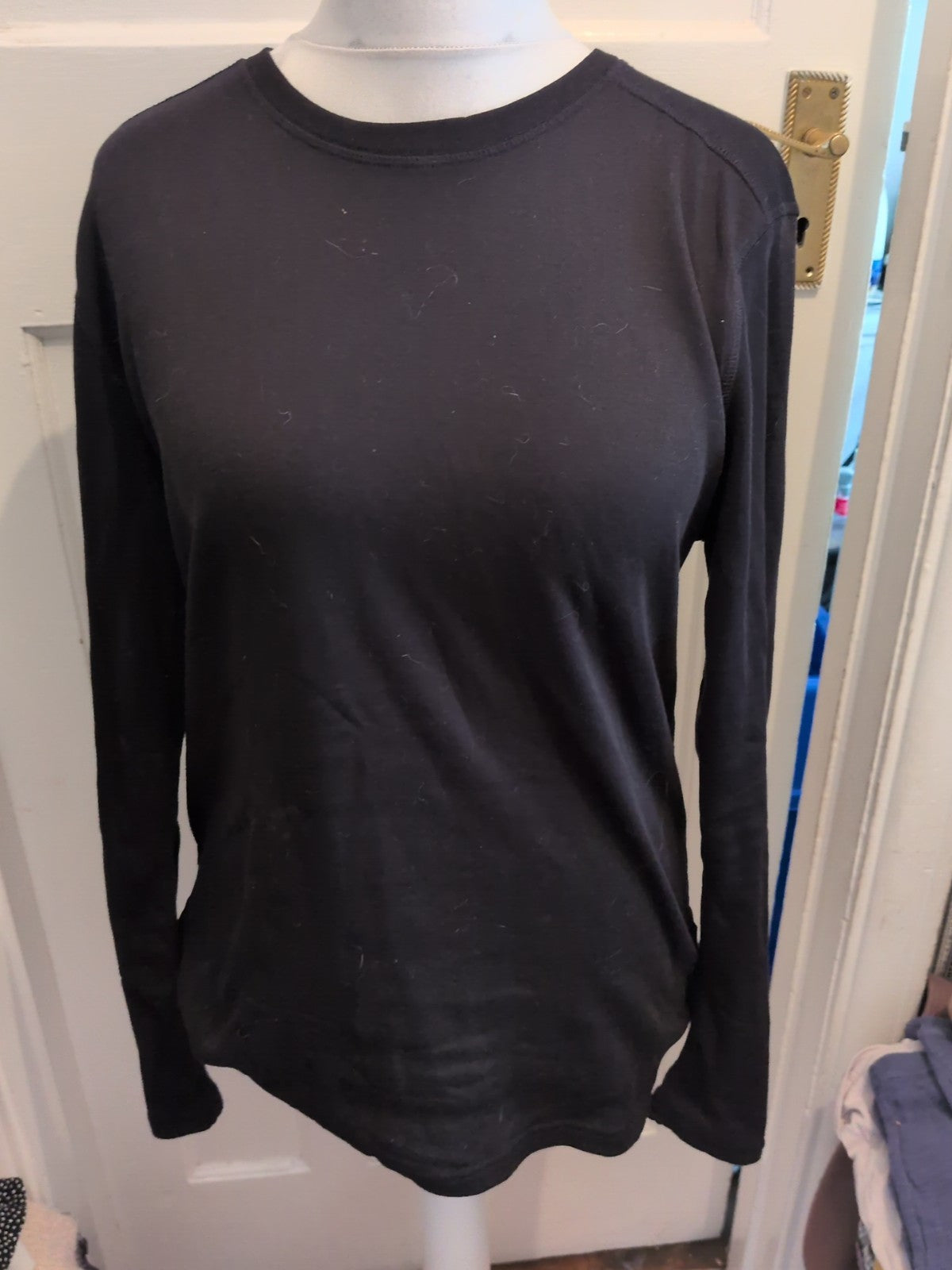 Esmara Large Black Round Neck Long Sleeve T-shirt