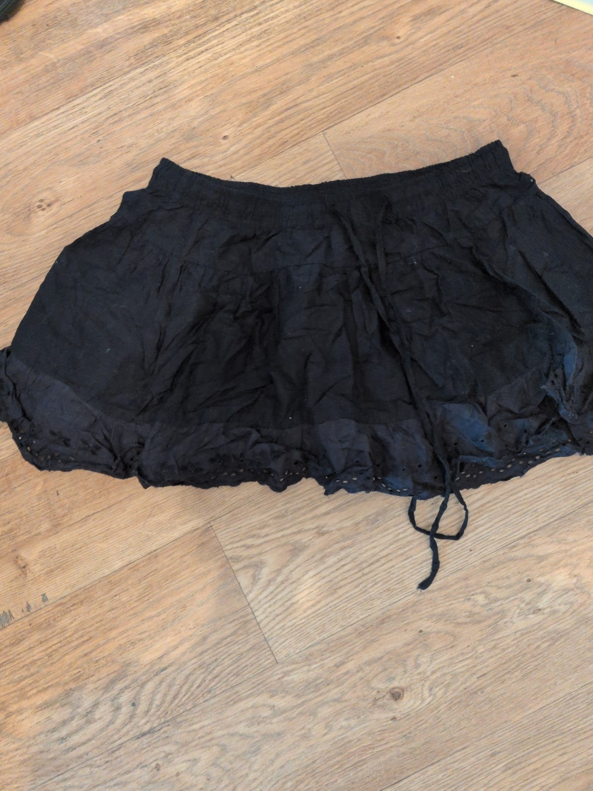 Primark Beach 8-10 Black Elasticated Skirt