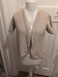 Medium Beige Knit Cardigan With Tie