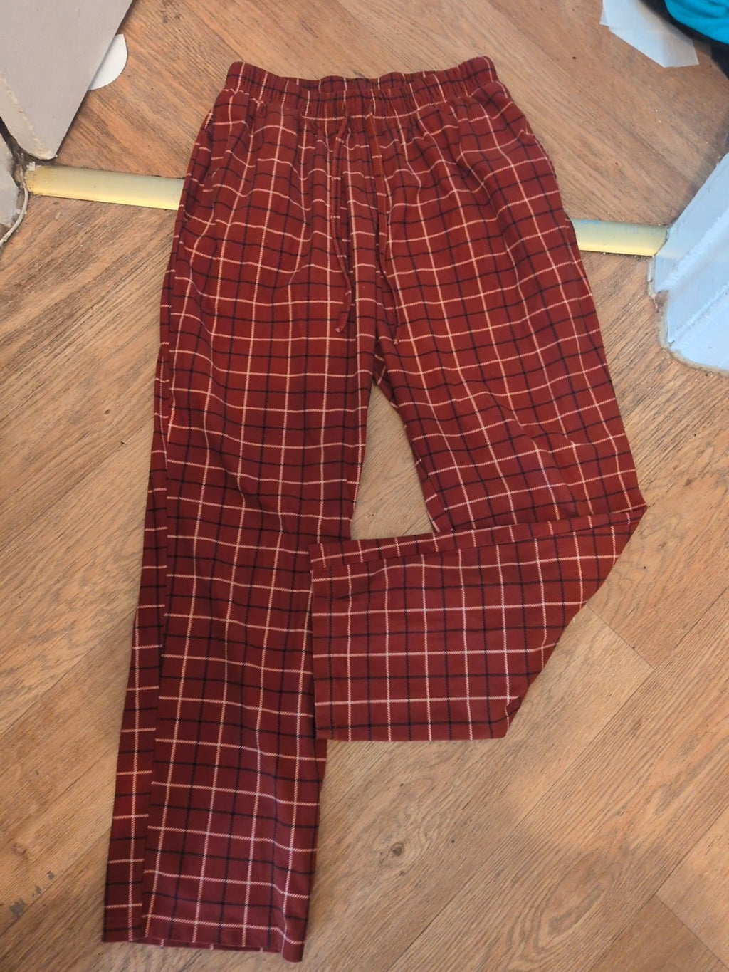 Matalan Medium Burgundy Elasticated Check Pyjama Bottoms