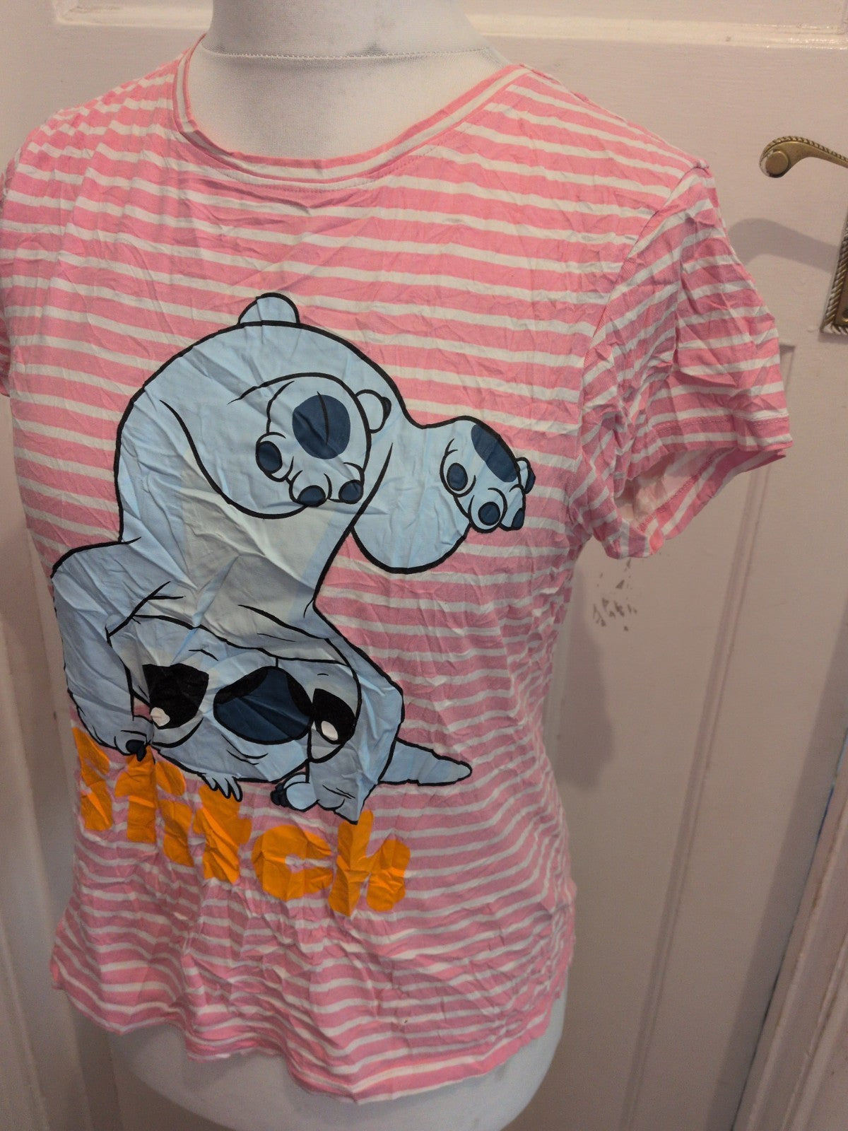 Primark Disney 10-12 Pink Stripe Pyjama Top