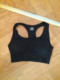 Large Black Padded Racer Sports Bra