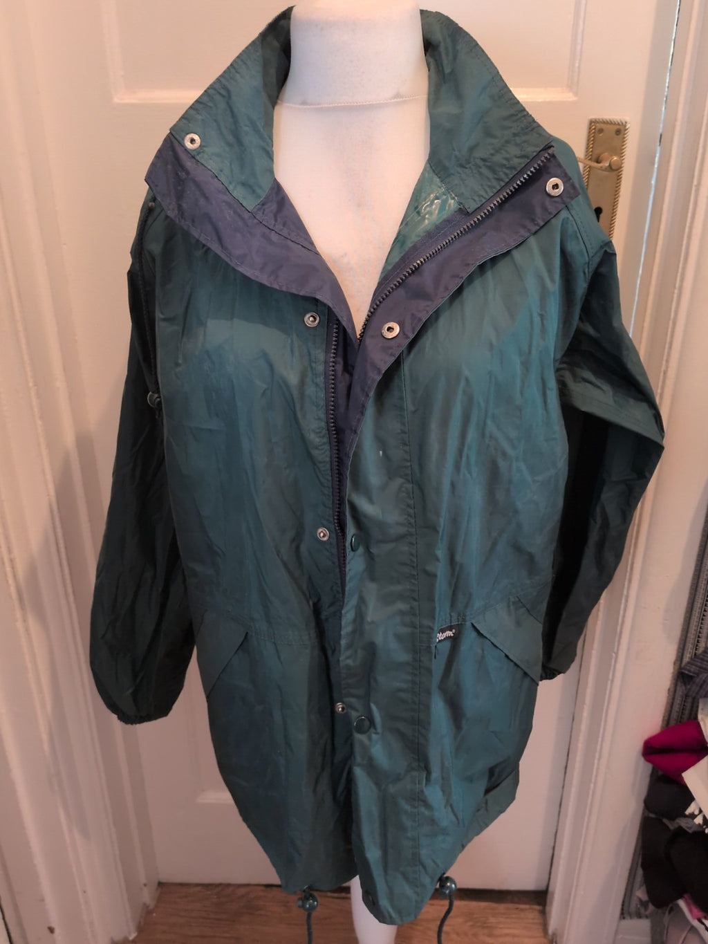 Mens Peter Storm Size Small Dark Green Mesh Lined Rain Jacket