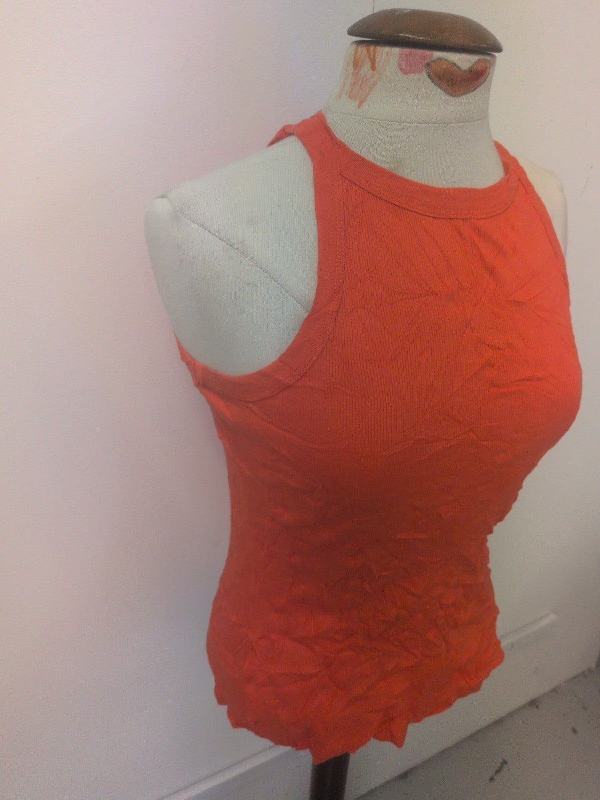 Ladies River Island Size 14 Bright Orange Sleeveless T-shirt