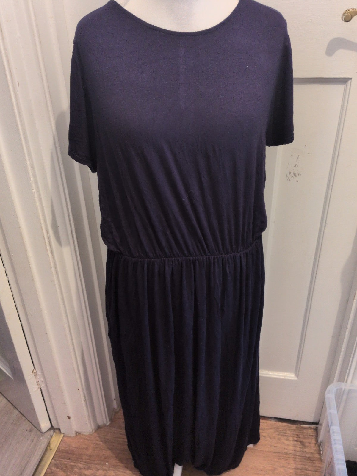Yours 24 Navy Short Sleeve Long Length Dress