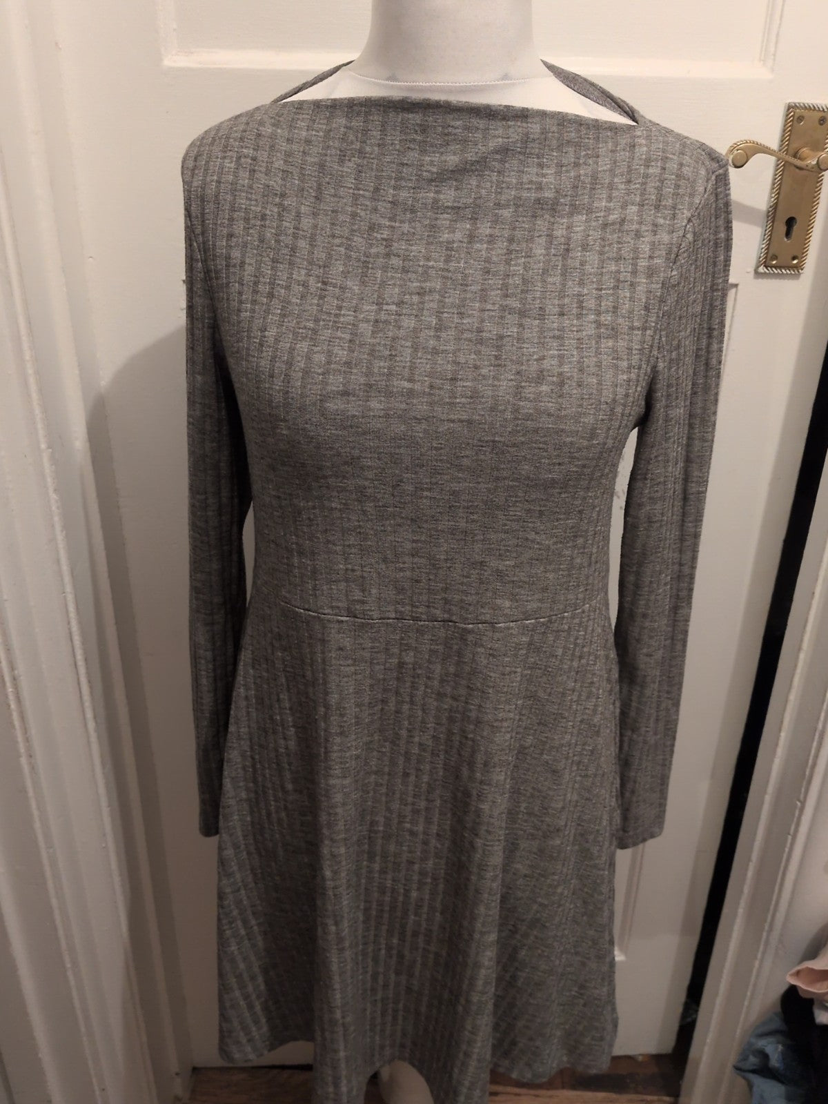 Primark Large Grey Brush Rib Long Sleeve Dress