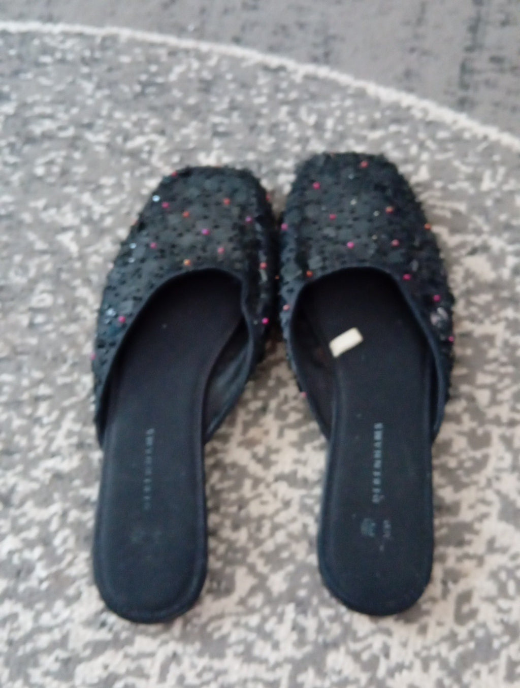 Ladoes Debenhams Black Sparkly Slip Ons Size 5 Free Delivery