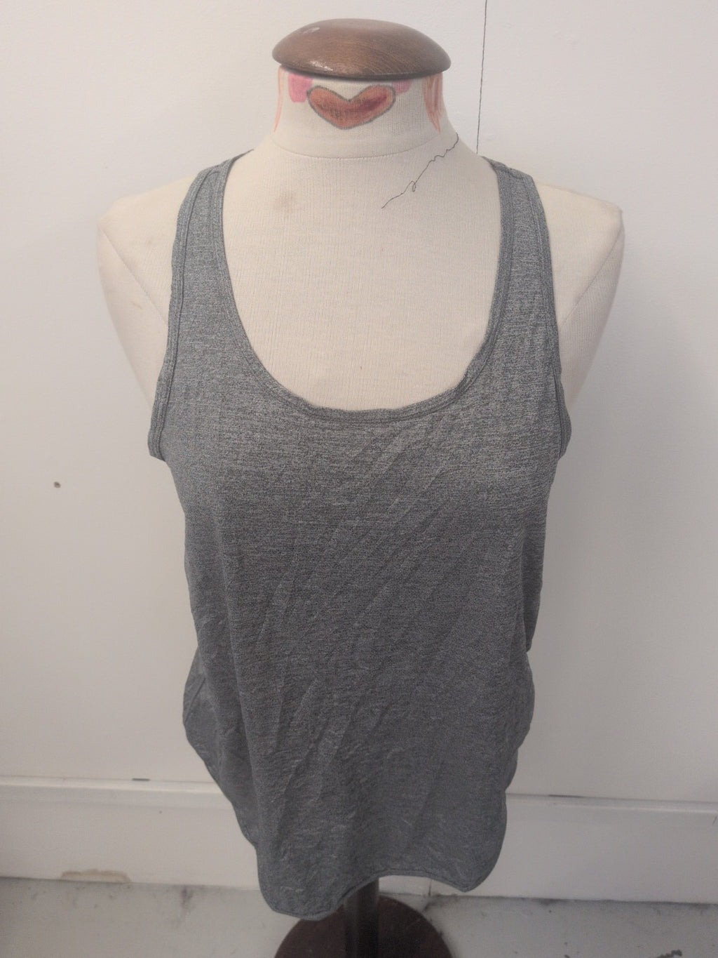 Ladies Body Size Medium Grey Sleeveless Active Wear T-shirt