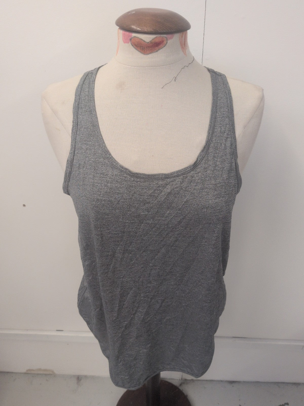 Ladies Body Size Medium Grey Sleeveless Active Wear T-shirt