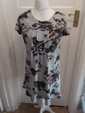 Tenki XL Grey Robin Pattern Short Sleeve Dress