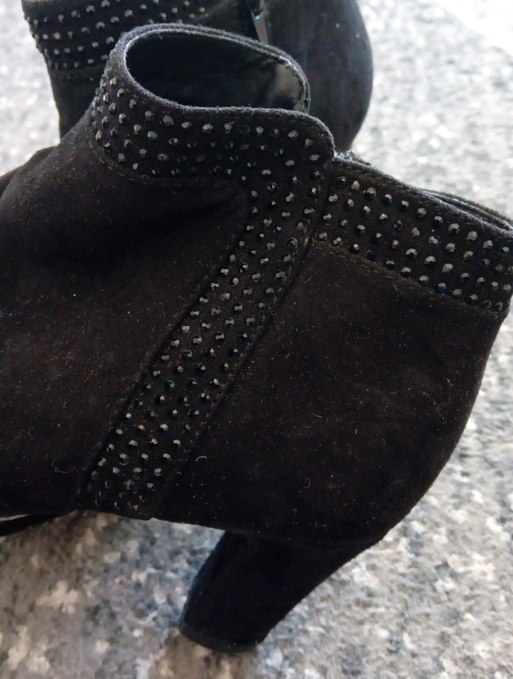Ladies Black Sparkly Anjle Boots Size 36 Free Delivery