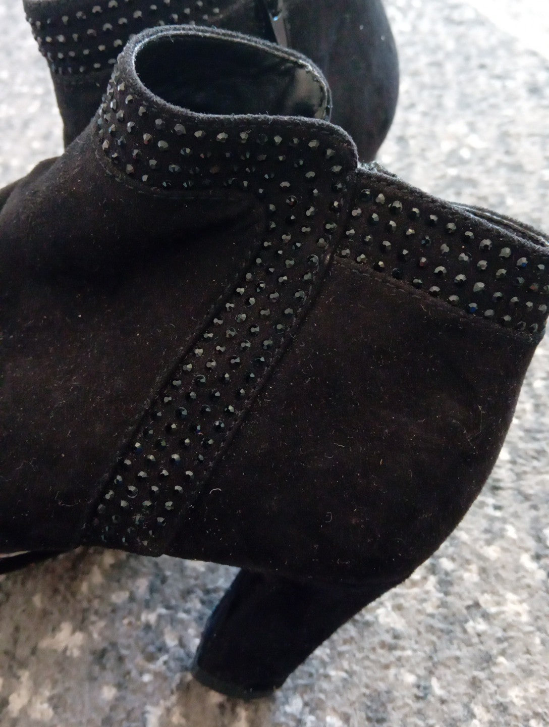 Ladies Black Sparkly Anjle Boots Size 36 Free Delivery