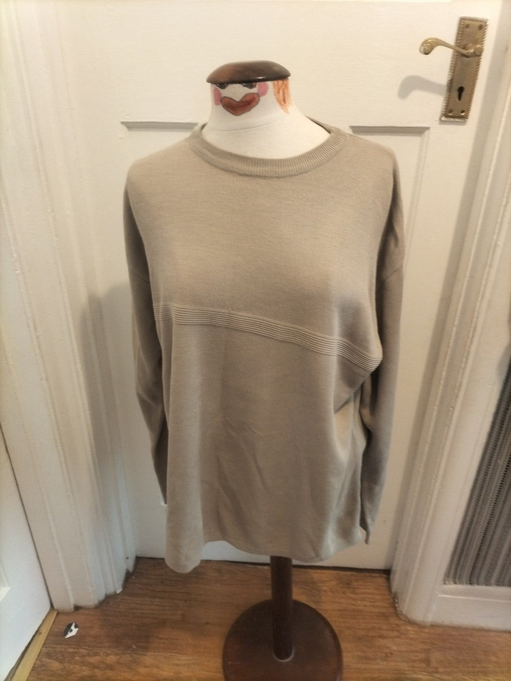 Mens Freeport Size XL Beige Long Sleeved Pullover Jumper