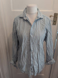 John Lewis Large Regular Fit Blue And White Long Sleeve Shirt