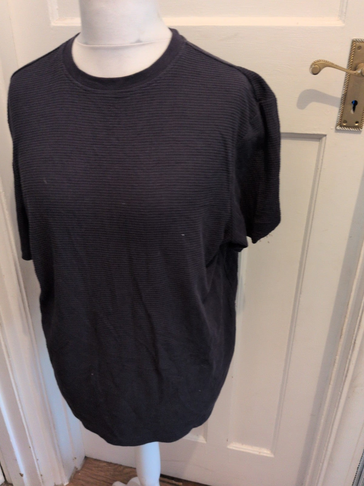 Primark XL Black Texture Short Sleeve T-shirt