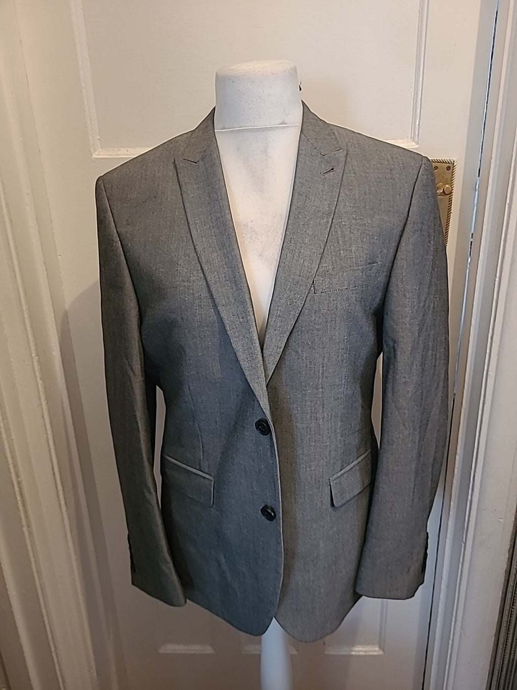 Mens Next Size 42 Short Grey Padded Lined Suit Jacket
