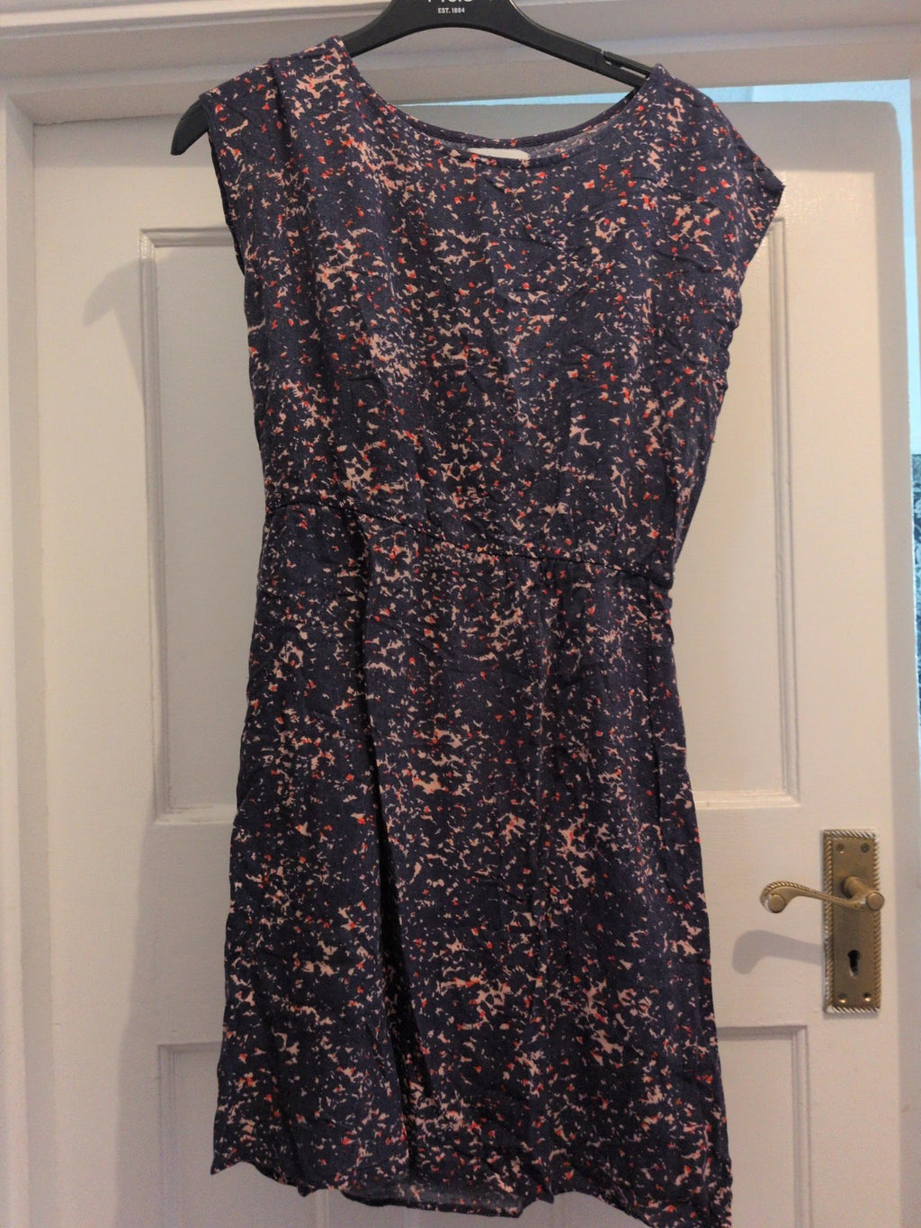 Apricot 10 Navy With Patterning Sleeveless Dress
