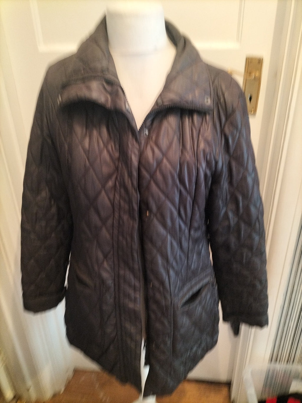 14 Black Lined Full Zip Coat