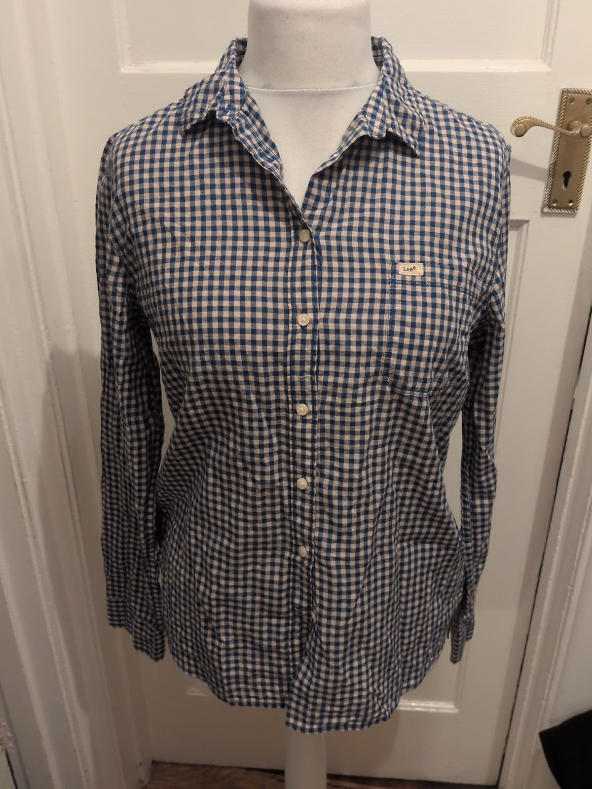 Lee Large Blue Check Long Sleeve Shirt