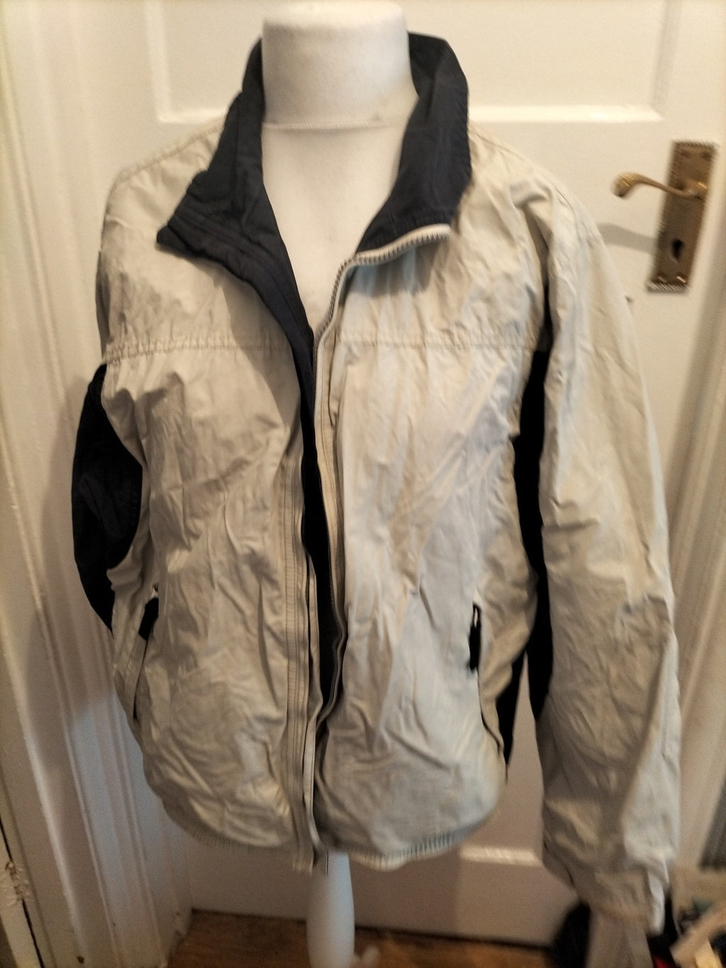 Blue Harbour White And Navy Mesh Lined Stormwear Coat Large