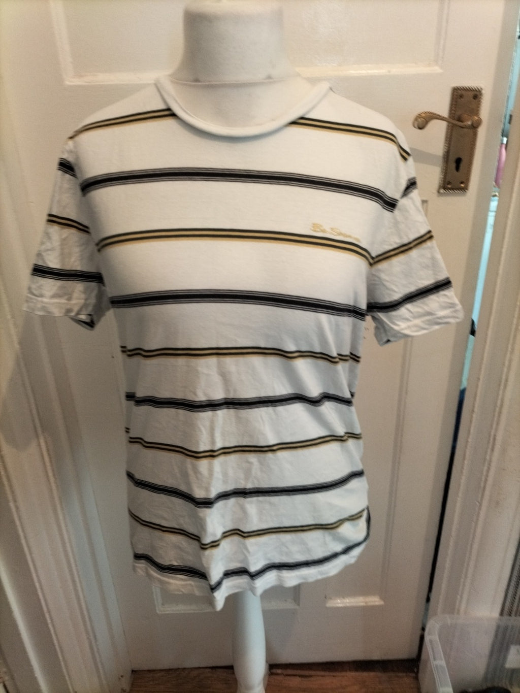 Ben Sherman Large White Stripe Short Sleeve T-shirt