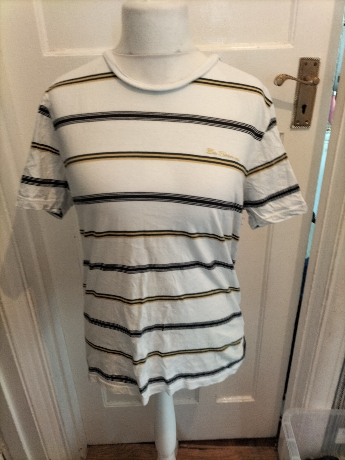 Ben Sherman Large White Stripe Short Sleeve T-shirt