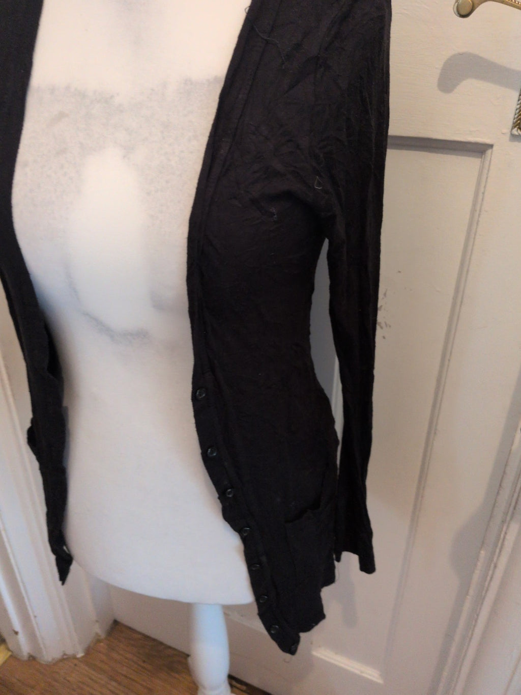 New Look 8 Black Open Blouse Long Sleeve