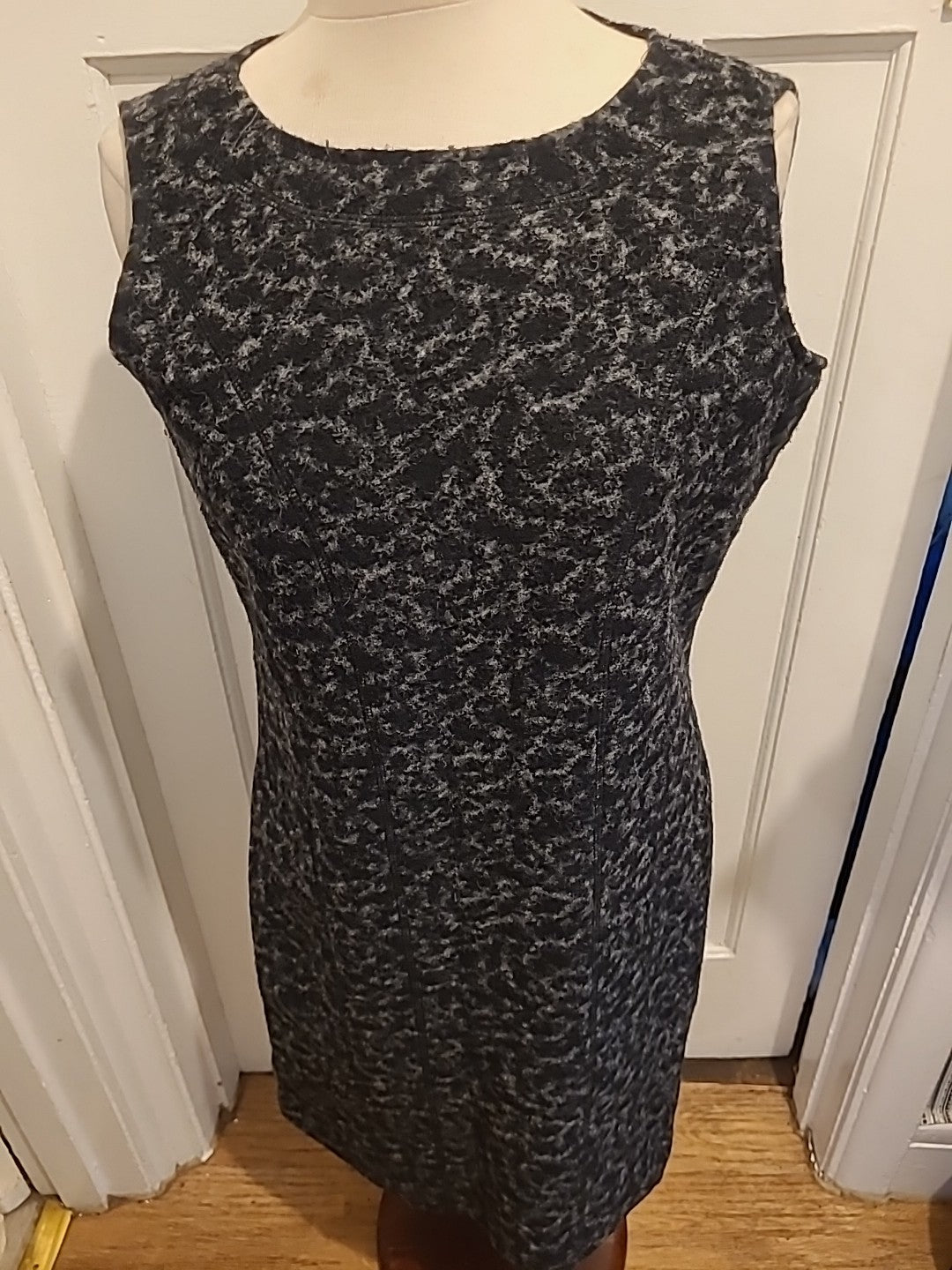 Ladies Clements Ribeiro Size Medium Black/Grey Fleck Pattern Sleeveless Lined...