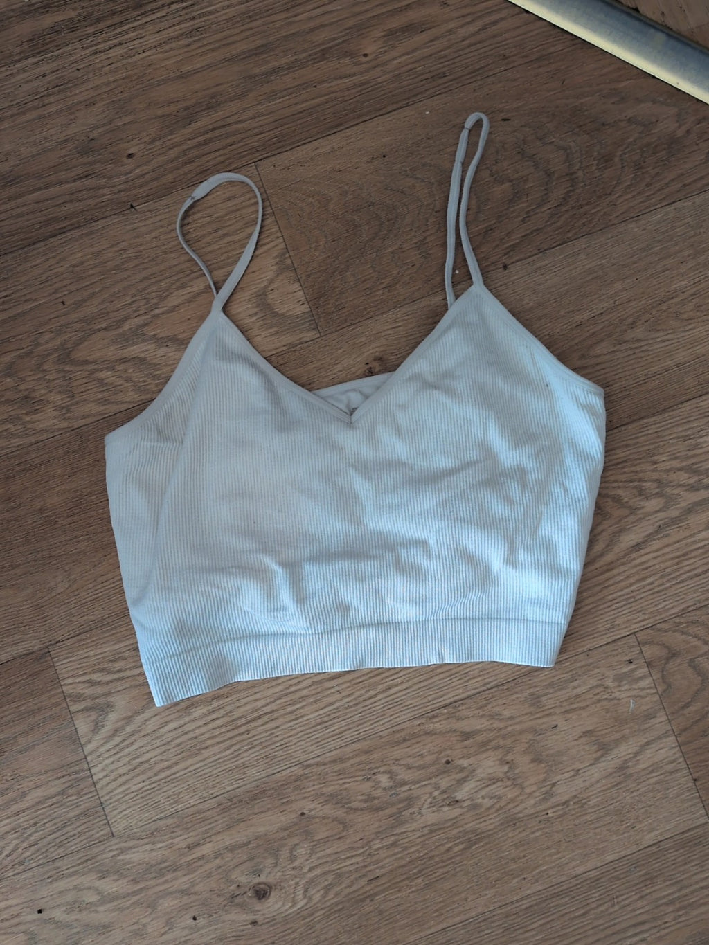 Primark 14-16 White Ribbed Padded Sport Bra