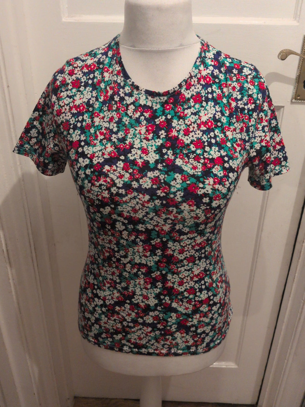 Ladies M&S Collection Size 10 Multi Shirt Sleeve T-shirt